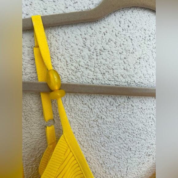 NWOT Revolve x House of Harlow 1960 Lemon Striped Ribbed Beaded Midi Dress small - Picture 7 of 9